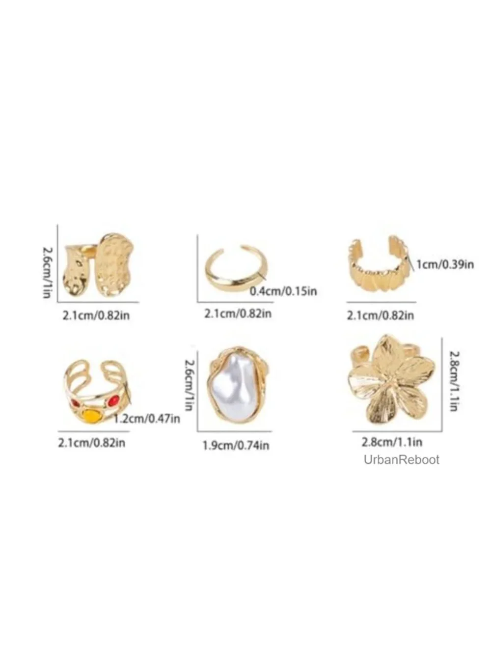 Y2K Boho Flower Rings for Women, Non Tarnish Vintage Stacking Ring Set